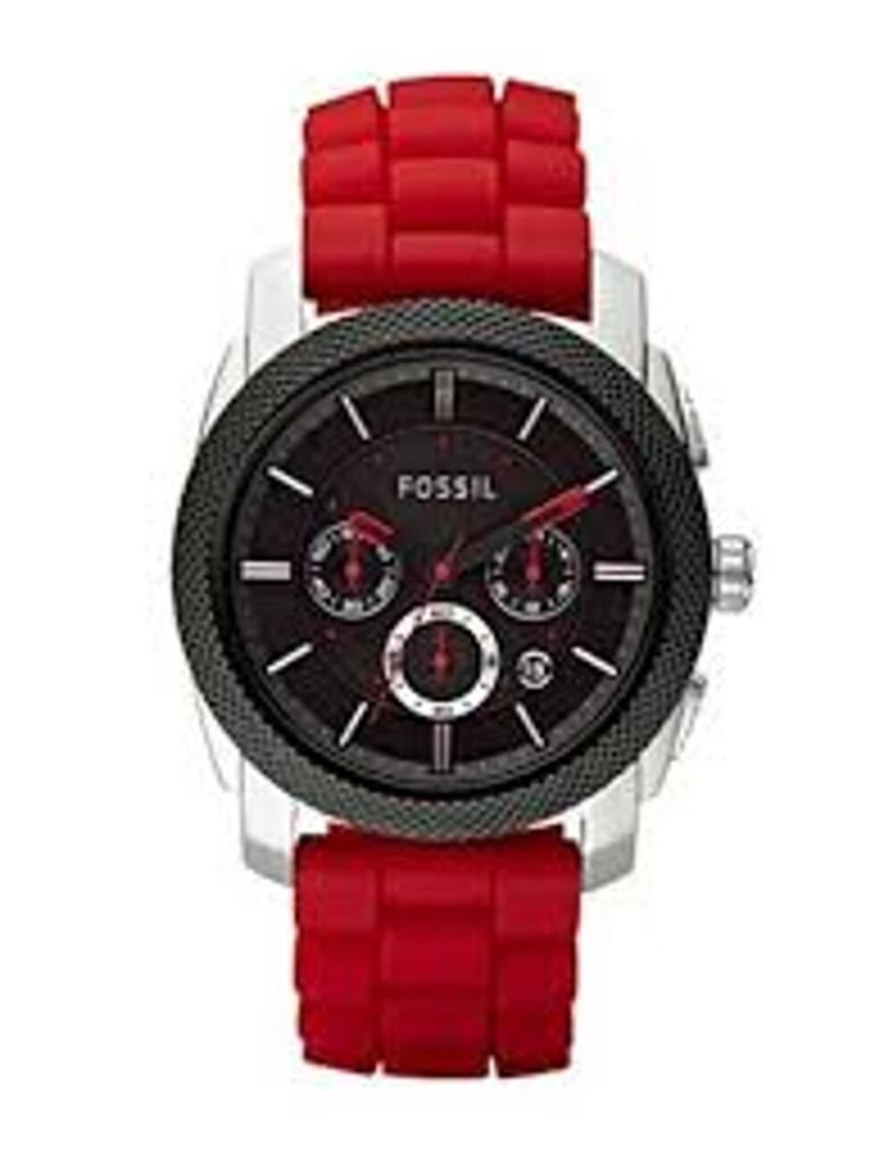 Fossil Silicone Quartz Triple Dial Watch